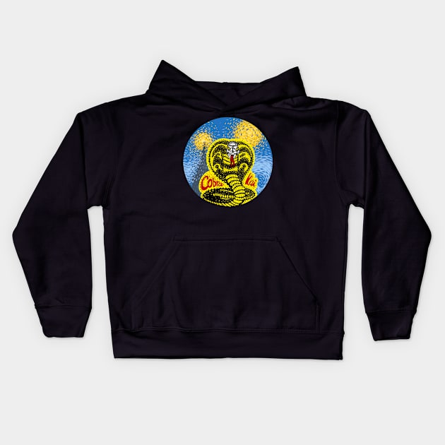 cobra kai van gogh Kids Hoodie by terror machine std